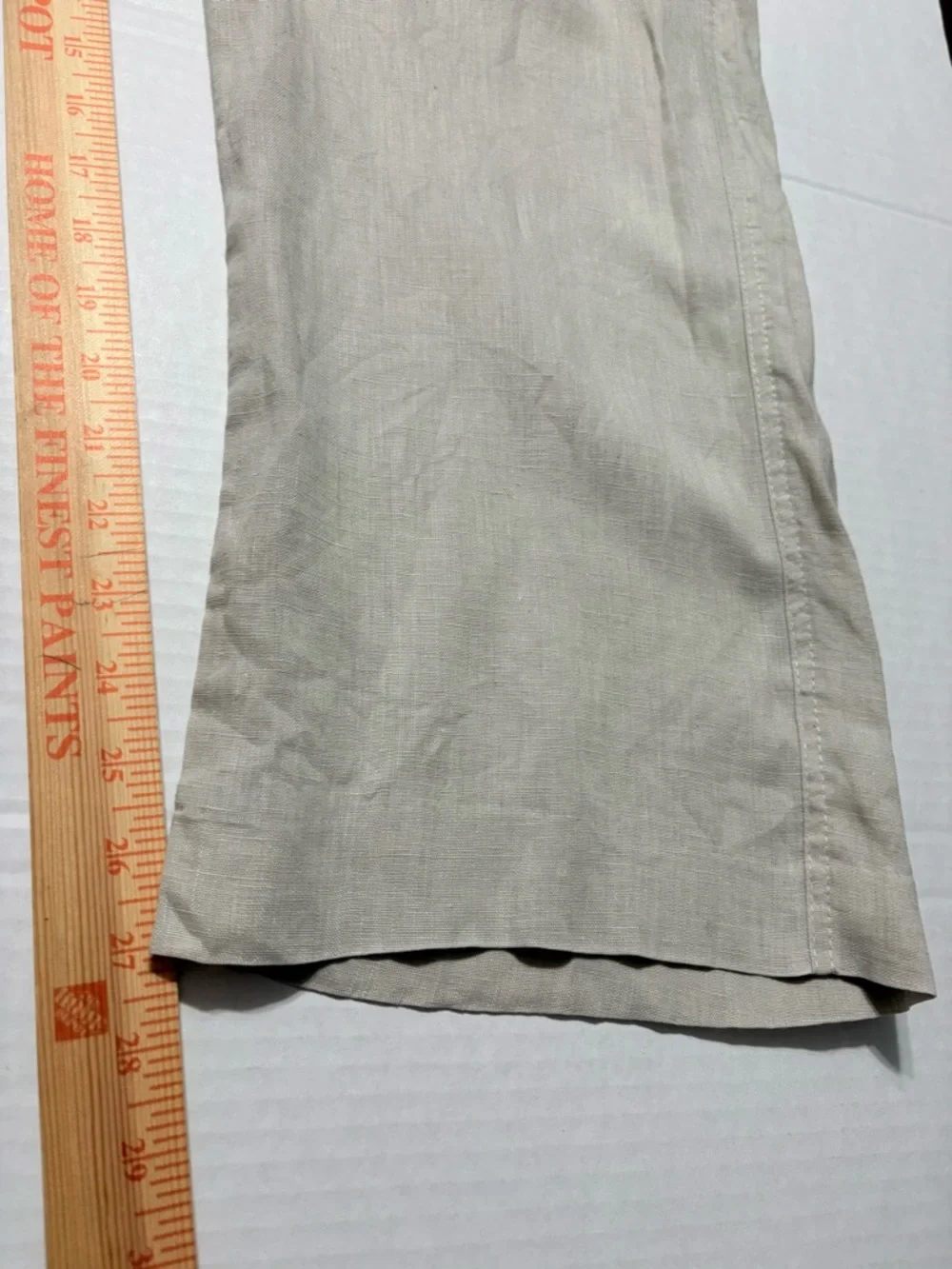 Men's Bruno New York Beige Linen Relaxed Fit Drawstring Casual Pants Pockets M‎